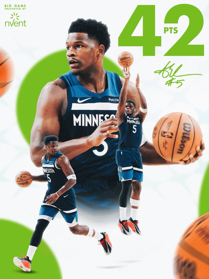 爱德华兹砍42分创赛季新高 森林狼力克勇士登顶